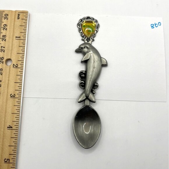 Vintage Puerto Rico Souvenir Spoon With Dolphin & Frog Plaque B60 - Picture 4 of 4